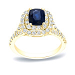 Sapphire & Diamond Engagement Ring - Yaffie Gold