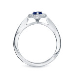 Yaffie Gold Blue Sapphire & Diamond Engagement Ring (1/2ct pear & 1/4ct TDW)