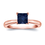Sapphire Sparkle: Yaffie Gold 1/2ct Princess Cut Blue Solitaire Ring