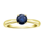 Sparkling Blue Sapphire Solitaire Engagement Ring by Yaffie Gold – Perfectly Elegant with 1/2ct Round Gemstone