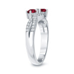 Dazzling Yaffie Ring with 1/2ct Ruby & 1/4ct TDW 2-Stone Diamonds for Engagement