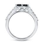 Yaffie ™ Custom-Made 2-Stone Black Diamond Engagement Ring - 1/2ct TDW in Glittering Gold