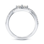 Braided Diamond Engagement Ring with 2 Round Cut Stones - Yaffie Gold 0.5ct TDW
