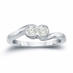 Engage in Luxurious Love with Yaffie 2-Stone Round Cut Diamond Ring - 1/2ct TDW