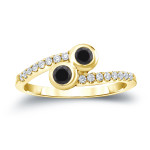 Yaffie™ Custom-Made 2-Stone Black Diamond Engagement Ring with 1/2ct TDW in Stunning Gold