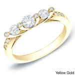 Trellis Trio - Yaffie Gold 1/2ct TDW Diamond Engagement Ring