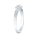 Golden Trellis 3-Stone Diamond Engagement Ring, Exquisite 1/2ct TDW