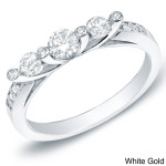 Trellis Trio Diamond Engagement Ring - Yaffie Gold 1/2ct TDW