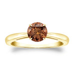 Gold Solitaire: Yaffie 1/2ct TDW Brown Diamond Ring