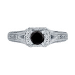 Yaffie ™ crafts bespoke Black Diamond Engagement Ring with Gold and 1/2ct TDW