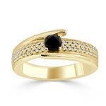 Yaffie ™ crafts bespoke Black Diamond Engagement Ring with Gold and 1/2ct TDW