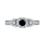 Yaffie ™ Custom-Made Black and White Diamond Engagement Ring with 1/2ct TDW in Gold