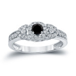 Yaffie ™ Custom-Made Black and White Diamond Engagement Ring with 1/2ct TDW in Gold