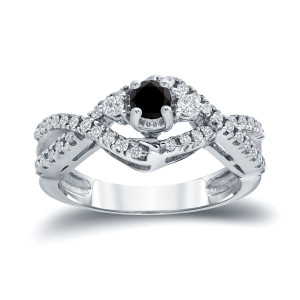 Yaffie ™ Custom-Made Black and White Diamond Engagement Ring with 1/2ct TDW in Gold