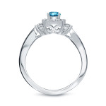 Engage in Elegance with Yaffie Blue Diamond Ring, 1/2ct Total Diamond Weight