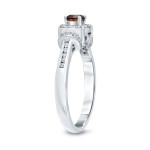Golden Yaffie Half Carat Total Weight Brown Diamond Proposal Ring