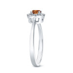 Brown Diamond Halo Engagement Ring by Yaffie Gold, with 1/2ct TDW