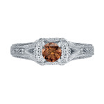 Gold engagement ring with stunning 1/2ct TDW round brown diamond by Yaffie.