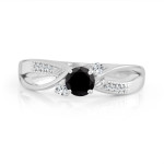 Yaffie™ Exquisite 1/2ct TDW Black Diamond Bypass Engagement Ring in Gold, Uniquely Tailored