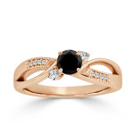 Yaffie™ Exquisite 1/2ct TDW Black Diamond Bypass Engagement Ring in Gold, Uniquely Tailored