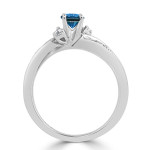 Sparkling Blue Diamond Bypass Ring by Yaffie Gold - A Perfect Engagement Choice!