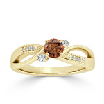 Yaffie Bypass Brown Diamond Ring: A Dazzling 1/2ct TDW for Your Engagement