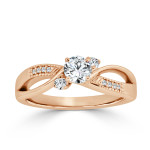 Gold Yaffie Ring with Sparkling 1/2ct TDW Bypass Diamonds for Engagement