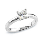 Certified Princess Diamond Solitaire Ring with Half Carat TDW in Yaffie Gold