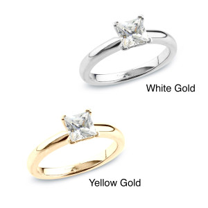Certified Princess Diamond Solitaire Ring by Yaffie Gold - Shimmering 1/2ct TDW