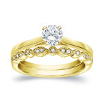Vintage Style Wedding Ring Sets with Yaffie Gold and 1/2ct TDW Diamonds