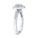 Golden Yaffie Sparkle - Stunning 1/2ct Diamond Halo Engagement Ring