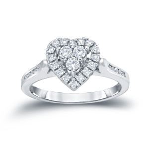 Golden Yaffie Sparkle - Stunning 1/2ct Diamond Halo Engagement Ring