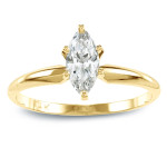 Yaffie Gold Marquise Diamond Solitaire Engagement Ring - Sparkling 1/2ct Total Diamond Weight