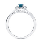 Engage with Elegance: Yaffie Gold Blue Diamond Halo Ring with 1/2ct TDW