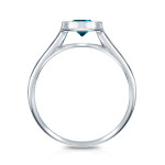 Blue Diamond Solitaire Ring - Yaffie Gold, 1/2ct TDW, Bezel Set