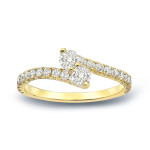 Yaffie Gold Round 2-Stone Diamond Engagement Ring with 1/2ct Total Weight