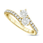 Yaffie Gold 1/2ct TDW Round-Cut Diamond Duo Engagement Ring