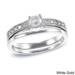 The Elegant Yaffie Gold Ring Set with 1/2ct TDW Round Diamonds for Your Perfect Bride