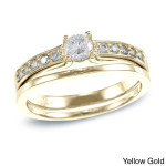 Gold Yaffie Round Diamond Bridal Ring Set - 1/2ct TDW