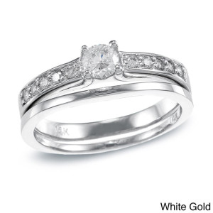 Gold Yaffie Round Diamond Bridal Ring Set - 1/2ct TDW