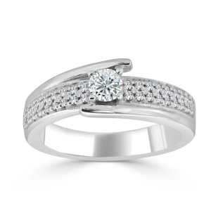 Round Diamond Engagement Ring, Sparkling 1/2ct TDW - Yaffie Gold