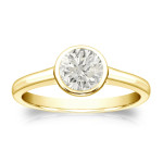 Get Engaged in Style with Yaffie Gold 1/2ct TDW Round Diamond Solitaire Bezel Ring