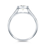 Gold Solitaire Diamond Ring with Bezel Set 1/2ct TDW Round Stone by Yaffie