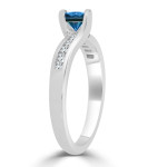 Blue Diamond Tension 1/2ct Engagement Ring - Yaffie Gold