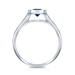 Blue Sapphire Solitaire Bezel Ring in Yaffie Gold with 1/2ct TW Round Gemstone