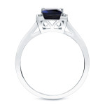 Sophisticated Blue Sapphire and Diamond Ring, featuring 1/3ct Sapphire and 1/5ct TDW Diamonds by Yaffie Gold.