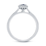 Sparkling Blue Sapphire & Diamond Halo Engagement Ring