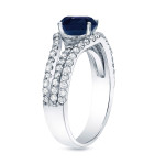 Engagement Ring with Blue Sapphire and Diamond Sparkle (Yaffie Gold)