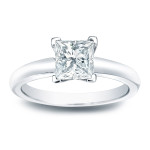 Princess-cut diamond ring with Yaffie Gold 1/3ct TDW in a V-end solitaire style for your engagement.