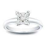 Princess-cut diamond ring with Yaffie Gold 1/3ct TDW in a V-end solitaire style for your engagement.